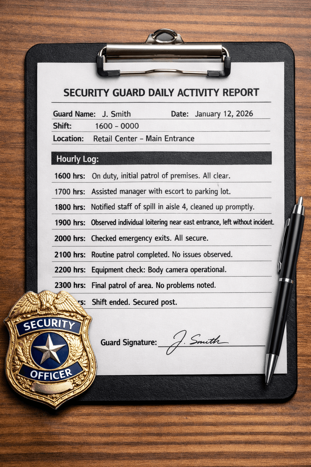 What Is a Security Guard Daily Activity Report (DAR)? | Patrol Guard ...